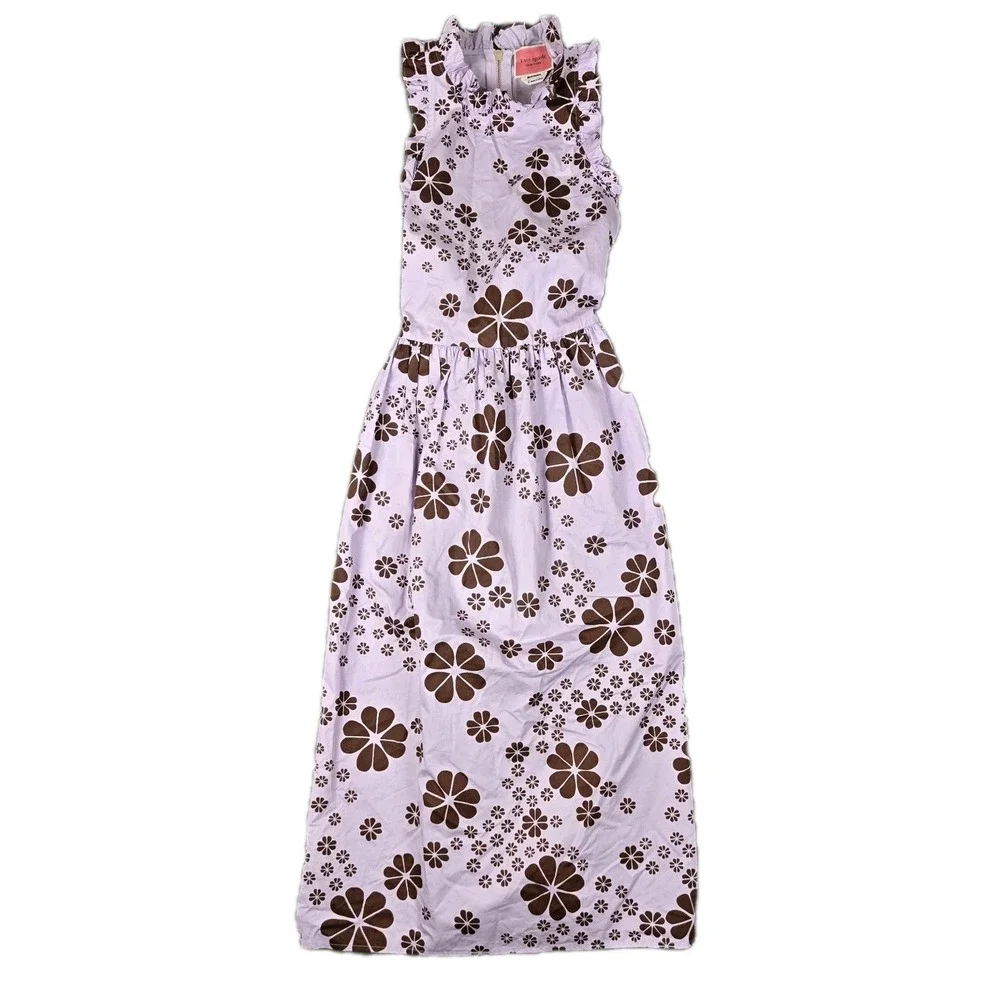 Kate Spade‎ Dress Womens 2 Lilac Floral Belted Purple Zip Up *READ